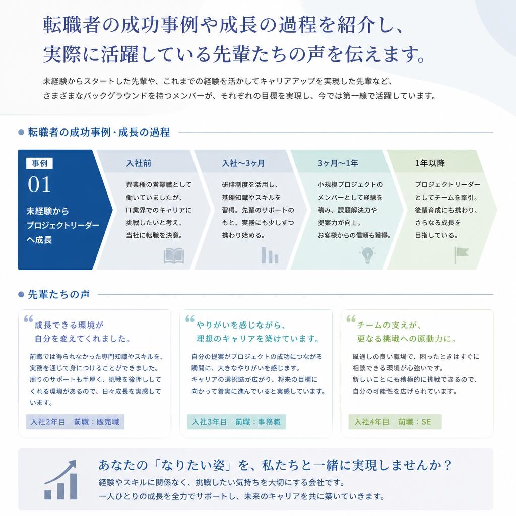 経験者歓迎！転職組の活躍事例